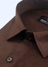 Pure Linen Brown Dark Colour Men's Shirts