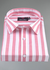Linen White with Pink Colour Big Patta for Mens Shirt