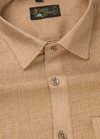 Linen Jute Dark Chikoo Foam Colour Shirt For Men