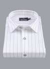 Linen White with Mehndi Colour Small Patta for Mens Shirt
