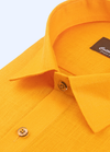 Pure Linen Mango Gold Colour For Men's Shirts