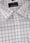 inen White with Grey Colour Big Checks Shirt for Men