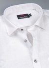 Linen Jute Pure White Colour Men's Shirt