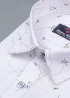 Linen cotton. Print Mehndi Blue Leaf Print Mens Shirt