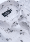 Linen Cotton Turkey Print White With Grey Black Kairi Print Shirts