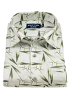Linen Digital Star Print Cream with Mehndi Color Men’s Shirt