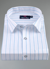 Linen White with Sky Colour Small Patta for Mens Shirt