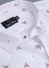Linen cotton. White with Pink Colour Zacks Print Mens Shirt