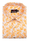 Linen Digital Print Cream with Yellow Colour Men's Shirt