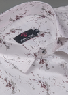 Turkey Linen White Shirt with Grey & Maroon Print for Men