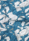 Linen Digital Printed White Shirt with Sky Blue Print for Men