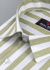 Linen White with Mehndi Colour Big Patta for Mens Shirt