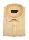 Pure Linen Mango Colour Mens Shirts