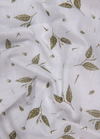 Turkey Linen White Shirt with Mehndi Floral Print for Men