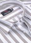 Linen White with Grey Colour Big Patta for Mens Shirt