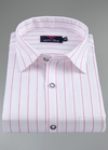 Linen White with Pink Colour Small Patta for Mens Shirt
