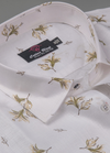 Turkey Linen White Shirt with Mehndi Belgium Print for Men