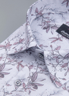 Linen digital. Print white with brown flowermens shirt 749
