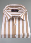 Linen White with Rust Gold Colour Big Patta for Mens Shirt