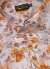 Linen Rusiyano Digital Printed Cream With Orange Gold Colour Men’s Shirt