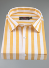 Linen White with Yellow Colour Big Patta for Mens Shirt