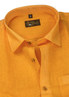 Linen Jute Mango Gold Colour Shirt For Men