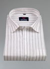Linen White with Grey Colour Big Stripes Shirt for Men