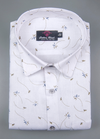 Linen cotton. Print Mehndi Blue Leaf Print Mens Shirt