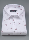 Linen cotton. White with Pink Colour Zacks Print Mens Shirt