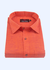 Linen Cotton. Dark Orange Wine Touch Colour For Men's Shirts
