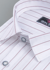 Linen White with Maroon Colour Small Patta for Mens Shirt