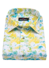 Linen Digital Multicolour Print Yellow with Rama Colour Men's Shirt
