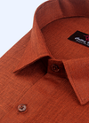Pure linenMaroon cherry Colour Men's Shirts