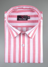 Linen White with Pink Colour Big Patta for Mens Shirt