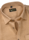 Linen Jute Dark Chikoo Foam Colour Shirt For Men