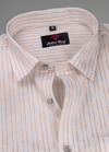 Linen Jute White Colour with Golden Line Shirt for Men