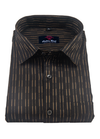 Linen Jute Full Black Colour with Golden Line Shirt for Men