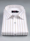 Linen White with Light Brown Colour Small Patta for Men's Shirt