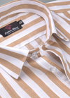 Linen White with Rust Gold Colour Big Patta for Mens Shirt