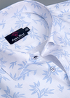 Linencotton. White with Light Blue Ice Print Mens Shirt