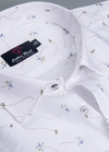 Linen cotton. Print Mehndi Blue Leaf Print Mens Shirt