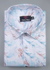 Linen Digital Turkish Print White, Brown & Rama Colour Men's Shirt