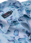 Linen Digital Print Sky Blue Flower Print Men's Shirt