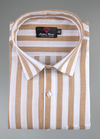 Linen White with Rust Gold Colour Big Patta for Mens Shirt