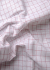 Linen White With Pink Colour Checks Shirt For Men