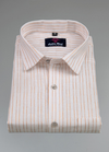 Linen Jute White Colour with Golden Line Shirt for Men