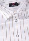 Linen White with Light Brown Colour Small Patta for Men's Shirt