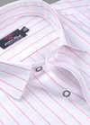Linen White with Pink Colour Small Patta for Mens Shirt