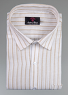 Linen White with Foam Colour Big Stripes Shirt for Men