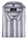 Linen White with Grey Big Patta New Lining Shirt for Men